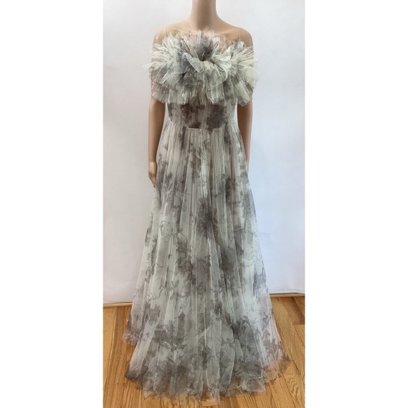 JASON WU COLLECTION OZABU FLORAL STRAPLESS TULLE GOWN - Picture 2 of 8